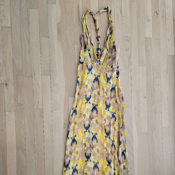 Zara - Printed Beaded Backless Halter Dress - Picture 6 of 9